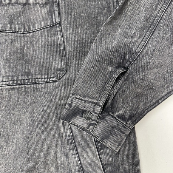 We The Free People Madison City Denim Jacket Womens Small Chore Black Western - Picture 6 of 10